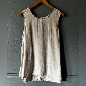 Sigrid Olsen | Linen Button Detail Tank | Off White | XL